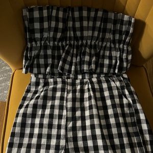 Black and White checkered romper(NWT)